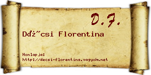 Décsi Florentina névjegykártya